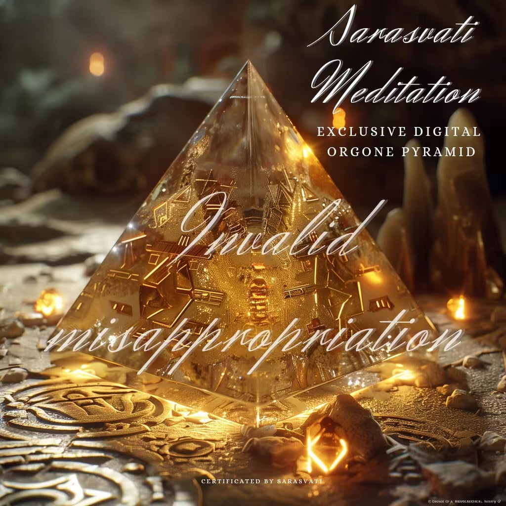 Pyramide d'orgone numérique Sarasvati "Cristal d'or montrant la richesse" Série de richesse Un seul concept de jumeau numérique fonctionne certifié avec un numéro indépendant et unique