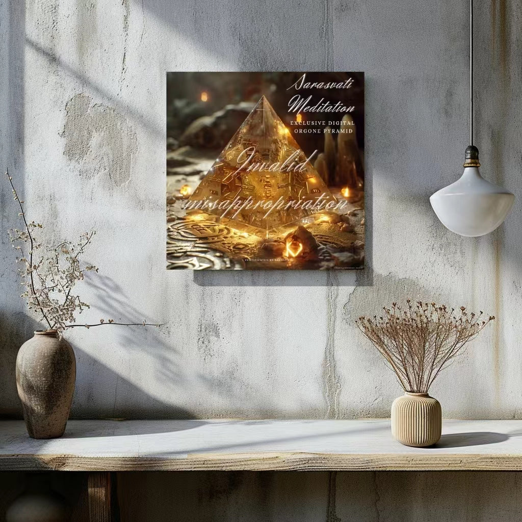 Pyramide d'orgone numérique Sarasvati "Cristal d'or montrant la richesse" Série de richesse Un seul concept de jumeau numérique fonctionne certifié avec un numéro indépendant et unique