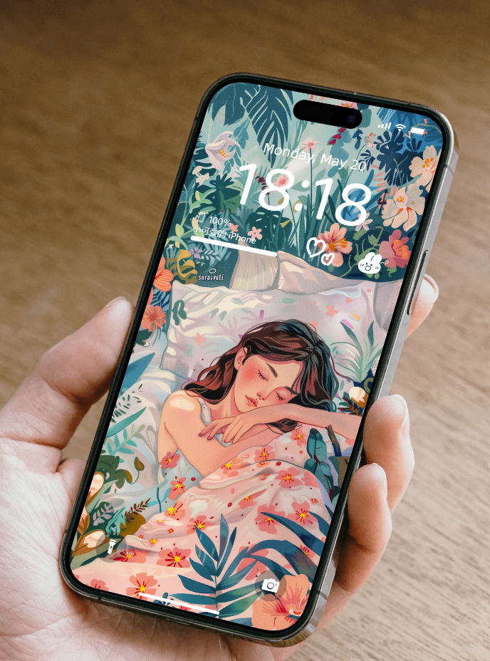Sarasvati Energy Wallpaper "Flower Baby Face" Série Lucky&Love&Interpersonal Relationship HD Édition limitée