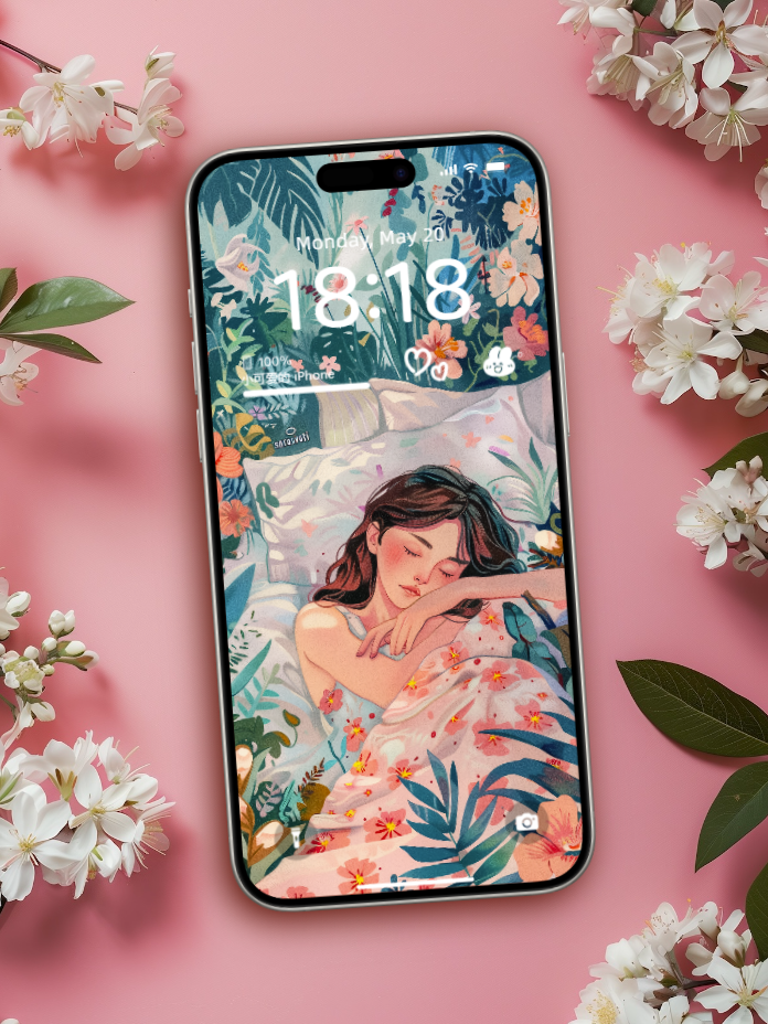 Sarasvati Energy Wallpaper "Flower Baby Face" Série Lucky&Love&Interpersonal Relationship HD Édition limitée