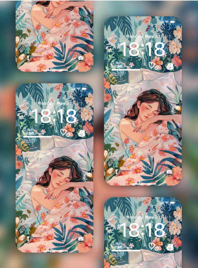 Sarasvati Energy Wallpaper "Flower Baby Face" Série Lucky&Love&Interpersonal Relationship HD Édition limitée
