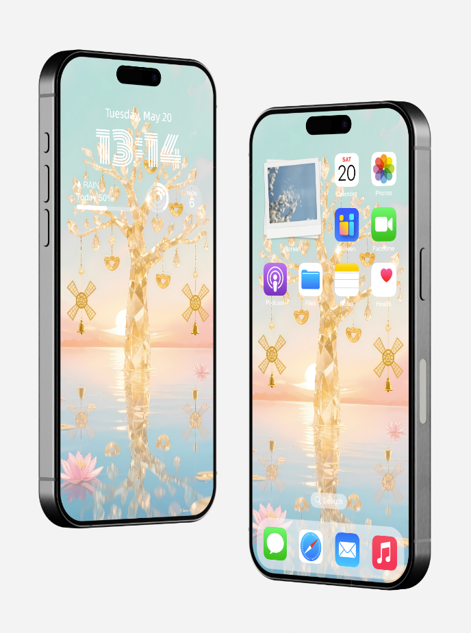 免費結緣 美音天能量壁紙 "风旋金映" 財運系列 高清 限量发行 Free For Charge Sarasvati Energy Wallpaper "Golden Whirlwinds in Reflection" Wealth series HD Limited edition