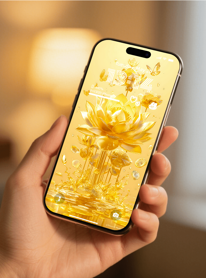 美音天能量壁紙"金蓮佑福" 庇佑系列 高清 限量发行 Sarasvati Energy Wallpaper "Golden Lotus Bless" Bless Series HD Limited edition