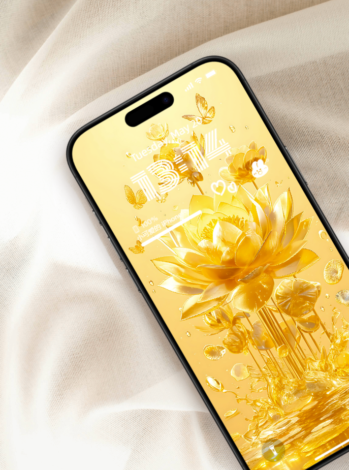 美音天能量壁紙"金蓮佑福" 庇佑系列 高清 限量发行 Sarasvati Energy Wallpaper "Golden Lotus Bless" Bless Series HD Limited edition