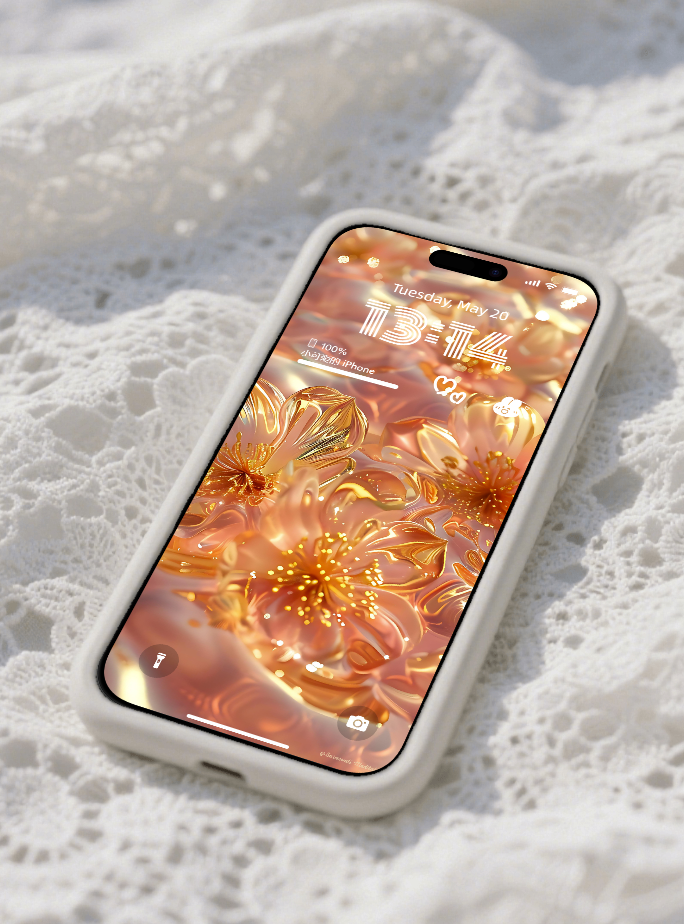 美音天能量壁紙"金花獻瑞" 財運系列 高清 限量发行 Sarasvati Energy Wallpaper "Golden Flowers Manifest Auspicious" Wealth series HD Limited edition