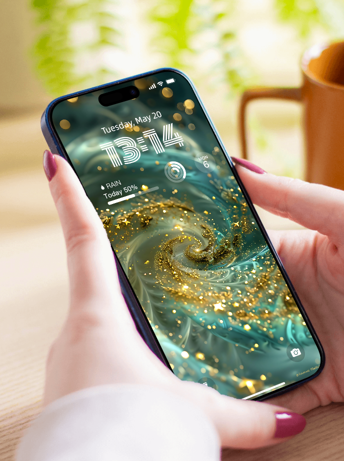 美音天能量壁紙"綠晶星辰" 事業運系列 高清 限量发行 Sarasvati Energy Wallpaper "Green crystal star" Career series HD Limited edition
