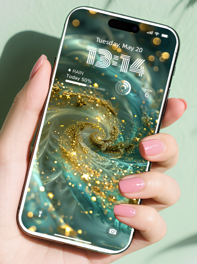 美音天能量壁紙"綠晶星辰" 事業運系列 高清 限量发行 Sarasvati Energy Wallpaper "Green crystal star" Career series HD Limited edition