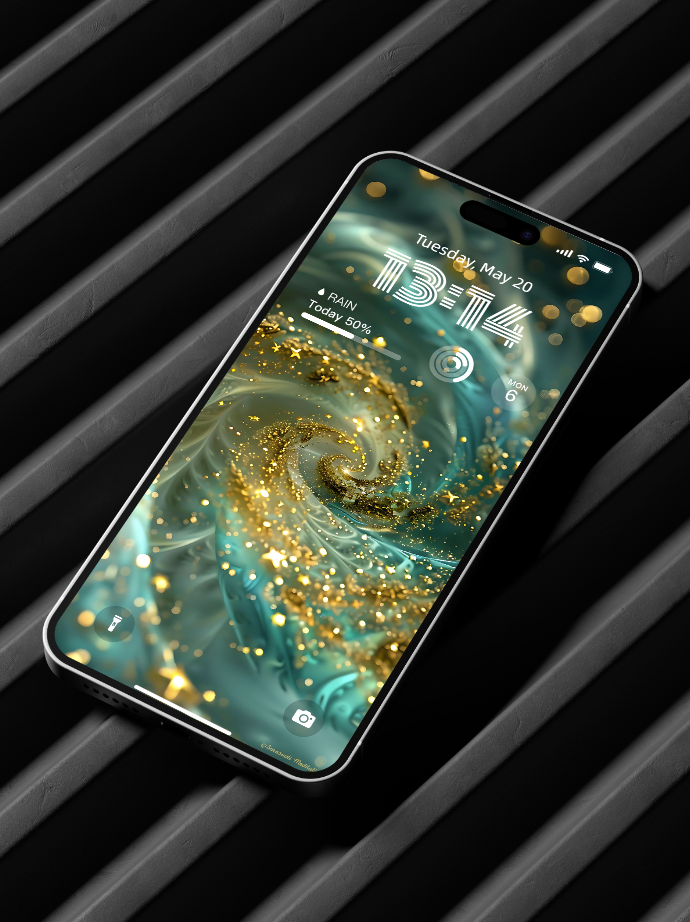 美音天能量壁紙"綠晶星辰" 事業運系列 高清 限量发行 Sarasvati Energy Wallpaper "Green crystal star" Career series HD Limited edition