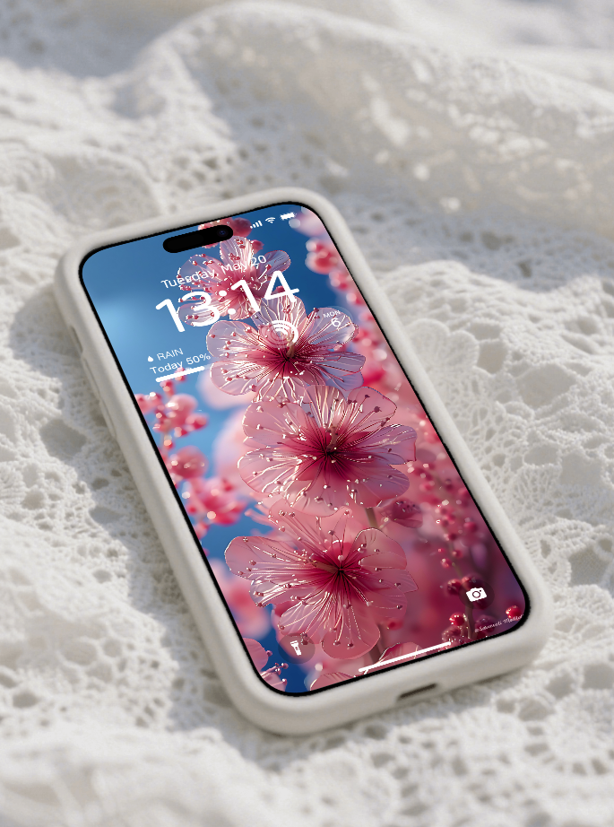 美音天能量壁紙"桃花多多" 戀愛運系列 高清 限量发行 Sarasvati Energy Wallpaper "Peach blossoms abound" Love series HD Limited edition