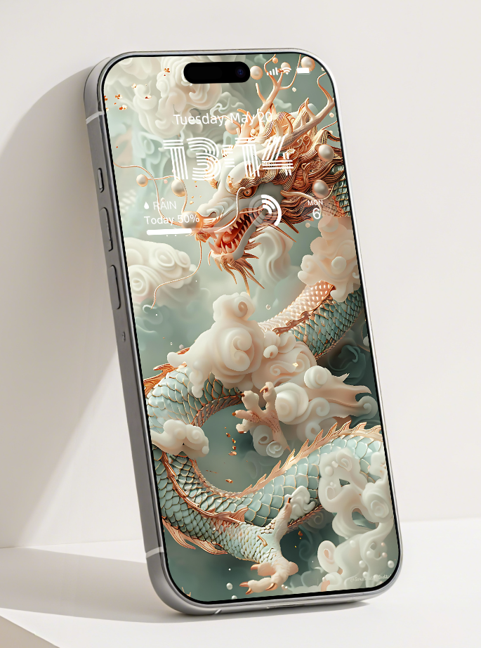 美音天能量壁紙"粉龍寶寶" 好運系列 高清 限量发行 Sarasvati Energy Wallpaper "Pink Loong Baby" Lucky series HD Limited edition