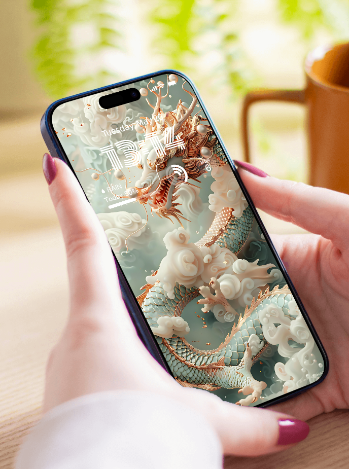 美音天能量壁紙"粉龍寶寶" 好運系列 高清 限量发行 Sarasvati Energy Wallpaper "Pink Loong Baby" Lucky series HD Limited edition