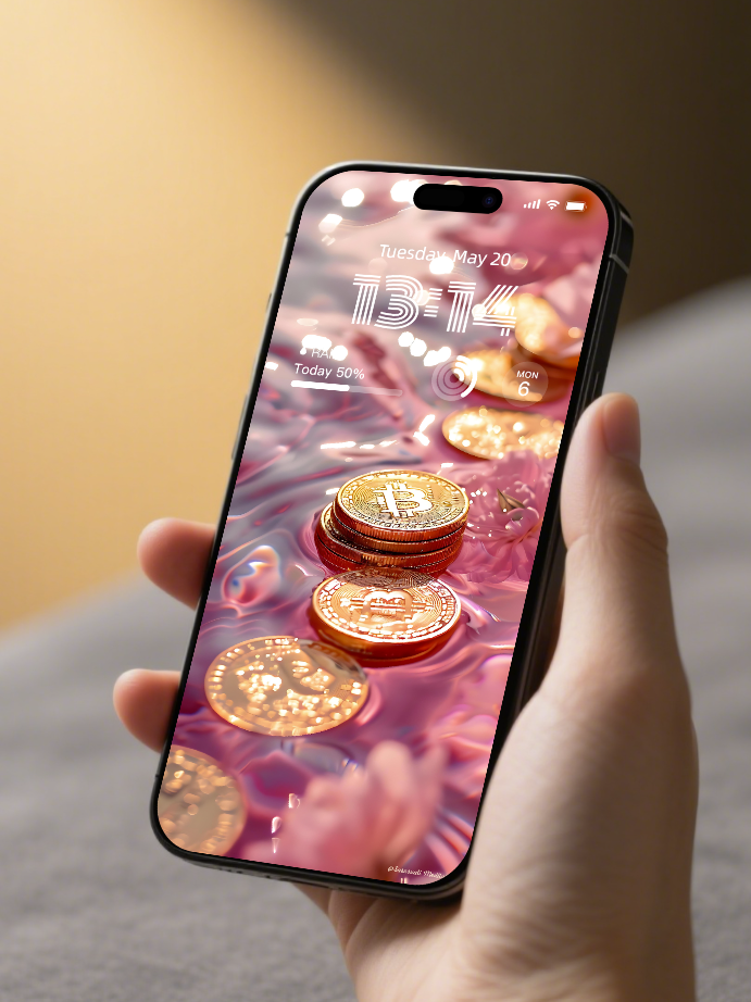 美音天能量壁紙"粉金來財" 財運系列 高清 限量发行 Sarasvati Energy Wallpaper "Pink Pentacles Take Money Come" Wealth series HD Limited edition