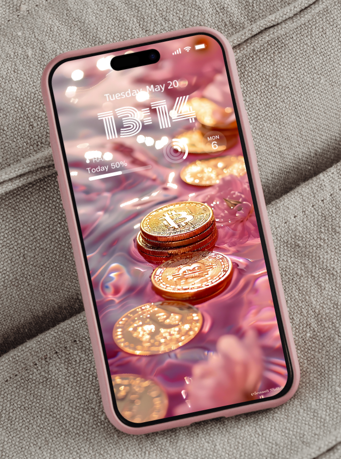 美音天能量壁紙"粉金來財" 財運系列 高清 限量发行 Sarasvati Energy Wallpaper "Pink Pentacles Take Money Come" Wealth series HD Limited edition