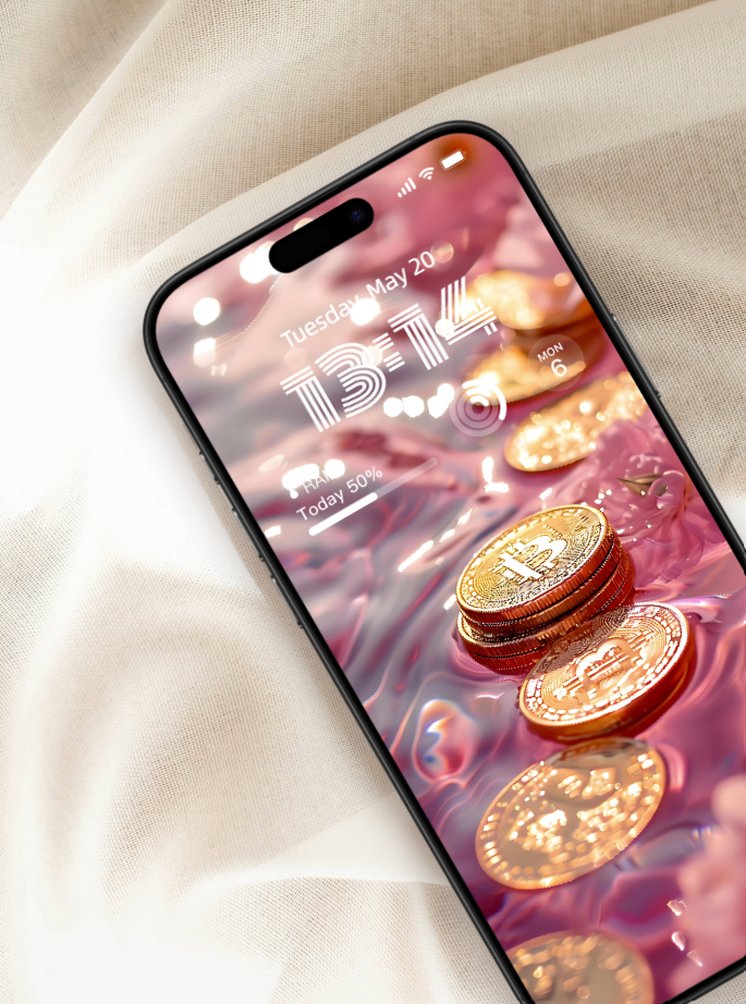 美音天能量壁紙"粉金來財" 財運系列 高清 限量发行 Sarasvati Energy Wallpaper "Pink Pentacles Take Money Come" Wealth series HD Limited edition