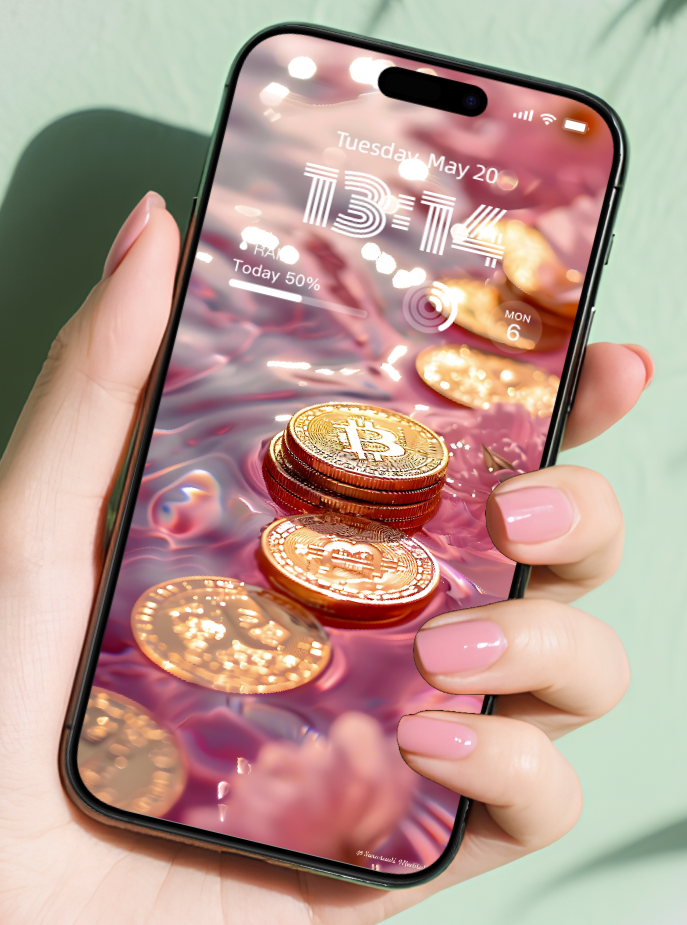 美音天能量壁紙"粉金來財" 財運系列 高清 限量发行 Sarasvati Energy Wallpaper "Pink Pentacles Take Money Come" Wealth series HD Limited edition
