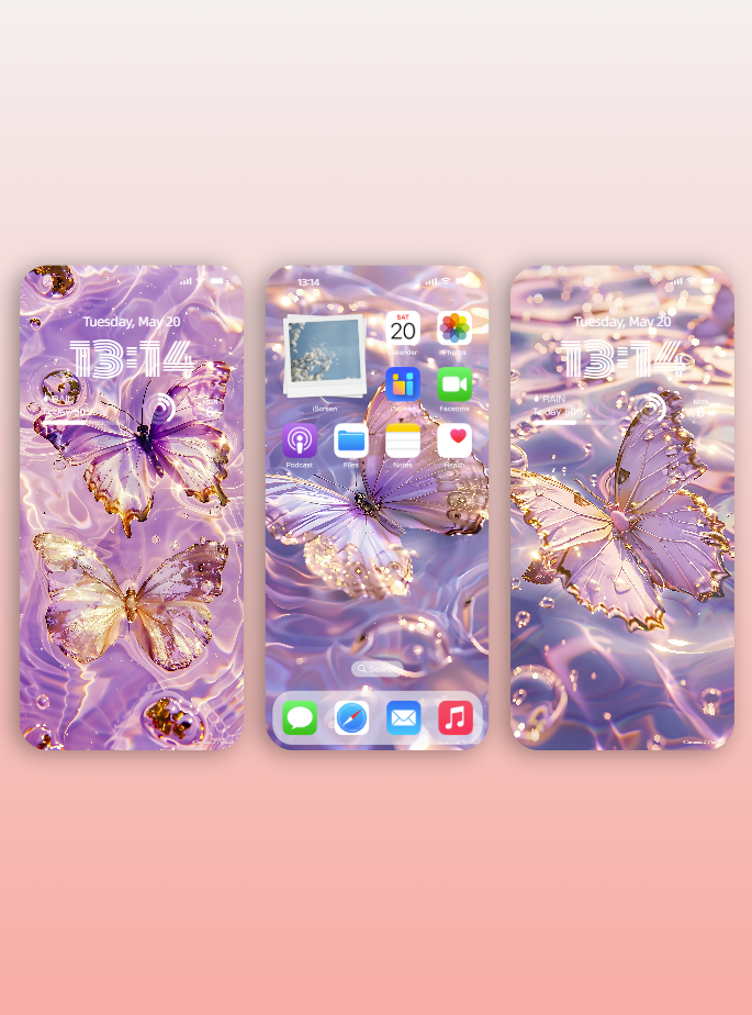 美音天能量壁紙"紫蝶如願" 戀愛運系列 高清 限量发行 Sarasvati Energy Wallpaper "Purple Butterfly Dreams Come True" Love series HD Limited edition