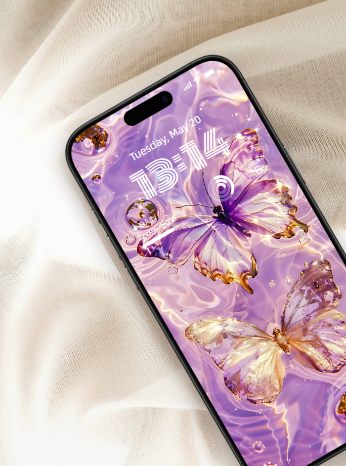 美音天能量壁紙"紫蝶如願" 戀愛運系列 高清 限量发行 Sarasvati Energy Wallpaper "Purple Butterfly Dreams Come True" Love series HD Limited edition