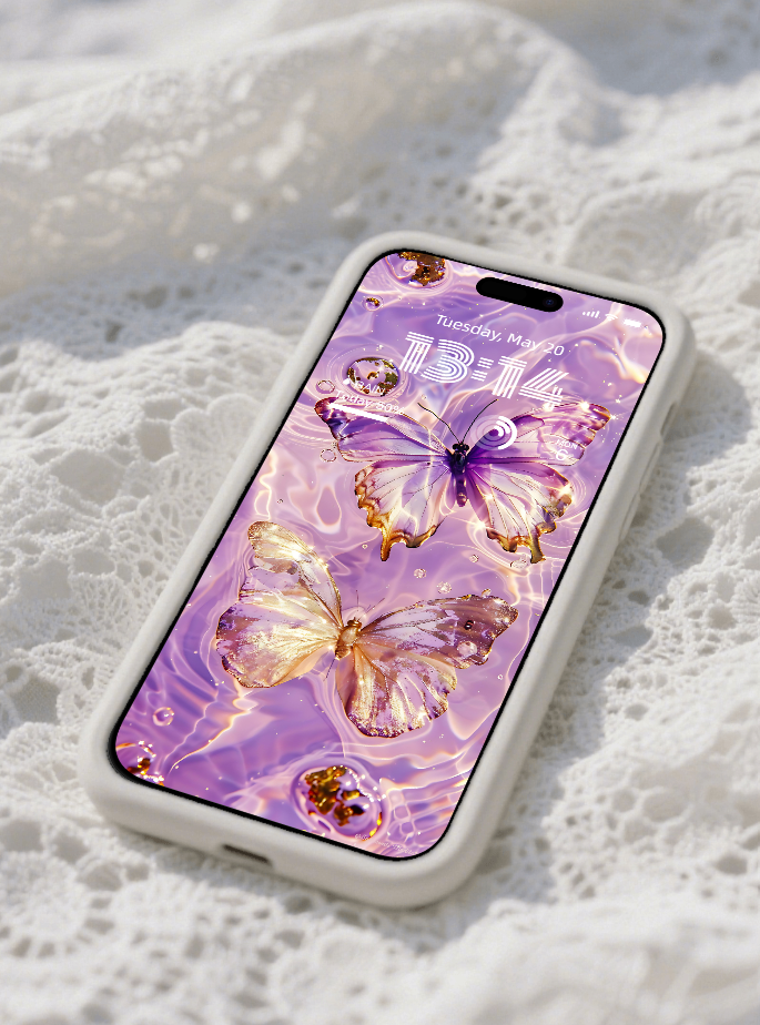 美音天能量壁紙"紫蝶如願" 戀愛運系列 高清 限量发行 Sarasvati Energy Wallpaper "Purple Butterfly Dreams Come True" Love series HD Limited edition