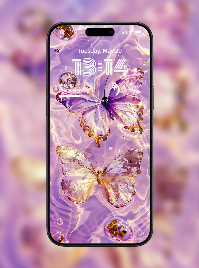 美音天能量壁紙"紫蝶如願" 戀愛運系列 高清 限量发行 Sarasvati Energy Wallpaper "Purple Butterfly Dreams Come True" Love series HD Limited edition