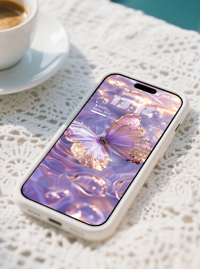 美音天能量壁紙"紫蝶如願" 戀愛運系列 高清 限量发行 Sarasvati Energy Wallpaper "Purple Butterfly Dreams Come True" Love series HD Limited edition