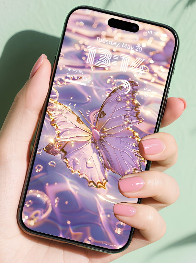 美音天能量壁紙"紫蝶如願" 戀愛運系列 高清 限量发行 Sarasvati Energy Wallpaper "Purple Butterfly Dreams Come True" Love series HD Limited edition
