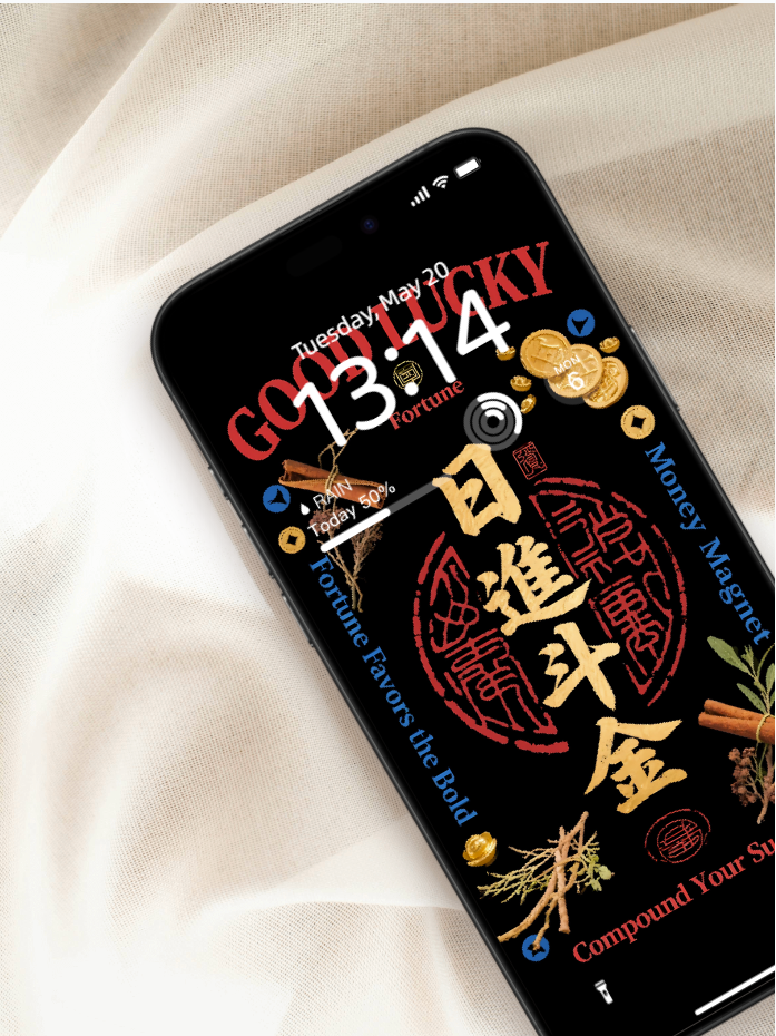 美音天能量壁紙 "金能量·鎏金召財箓"財運&事業運系列(可選擇贈送實物靈光鏈權益)Sarasvati Energy Wallpaper "Gold Energy·Flowing-Gold Wealth Invocation" Wealth&Career series(Optional Gift Aura Chain Rights)