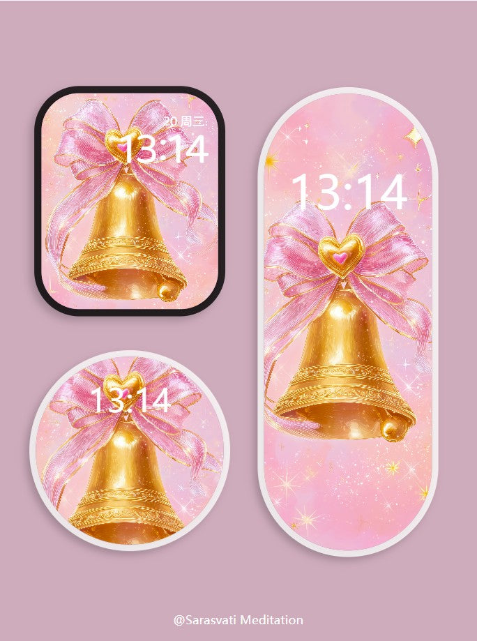 美音天能量壁紙 "綺願鈴光" 好運&戀愛運系列 高清 限量发行 Sarasvati Energy Wallpaper "Exquisite Wish Bell's Radiance" Lucky&Love series HD Limited edition