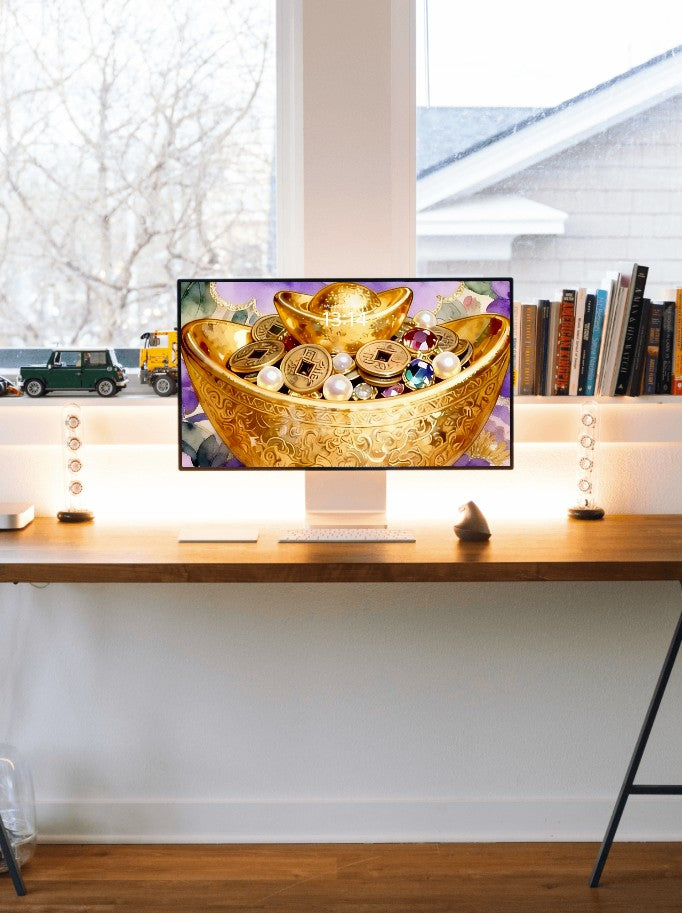 免費結緣限量88份 美音天能量壁紙 "紫氣納珍" 財運系列 高清 限量发行 Complimentary - Limited Sarasvati Energy Wallpaper "Purple Aura Collects Jewels" Wealth series HD Limited edition