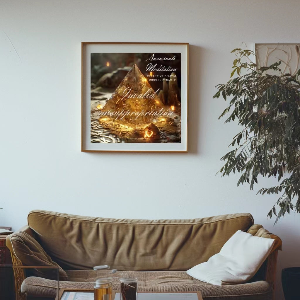 Pyramide d'orgone numérique Sarasvati "Cristal d'or montrant la richesse" Série de richesse Un seul concept de jumeau numérique fonctionne certifié avec un numéro indépendant et unique