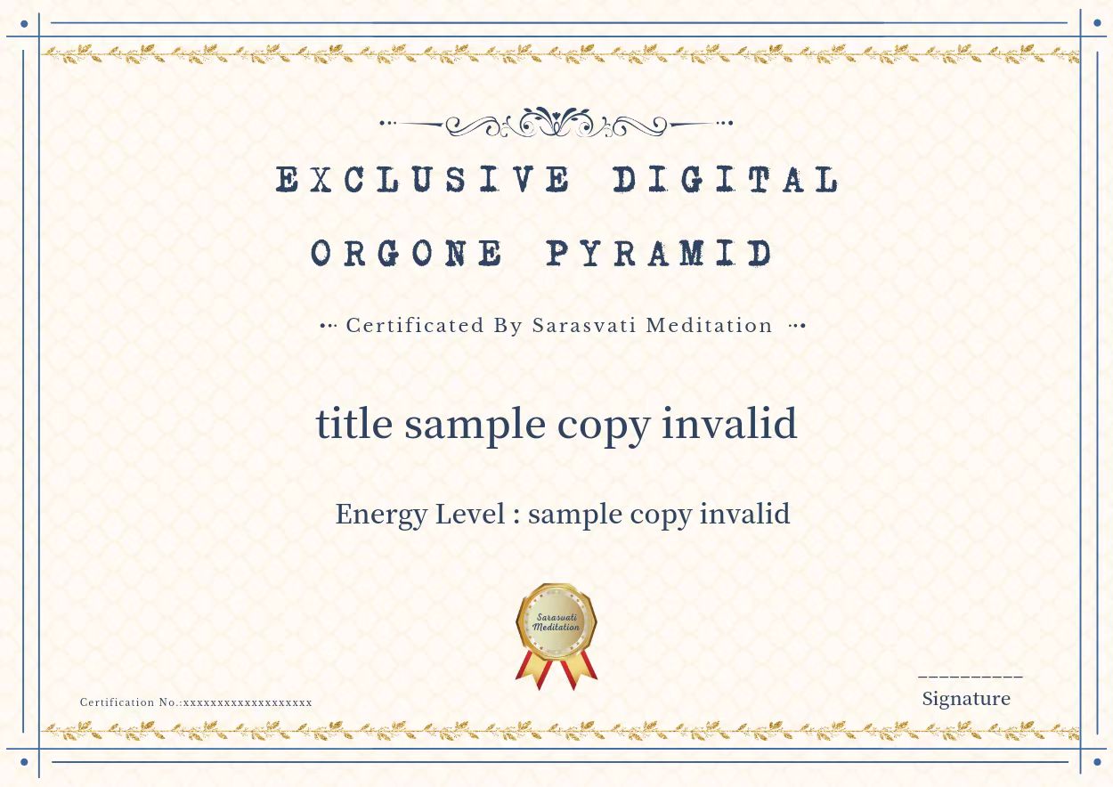 Pyramide d'orgone numérique Sarasvati "Cristal d'or montrant la richesse" Série de richesse Un seul concept de jumeau numérique fonctionne certifié avec un numéro indépendant et unique