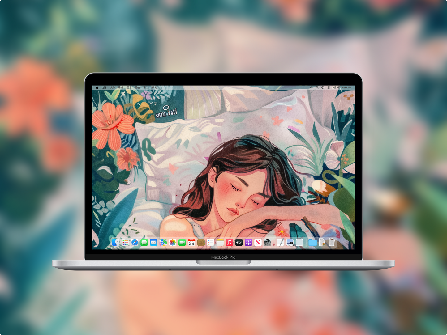 Sarasvati Energy Wallpaper "Flower Baby Face" Série Lucky&Love&Interpersonal Relationship HD Édition limitée