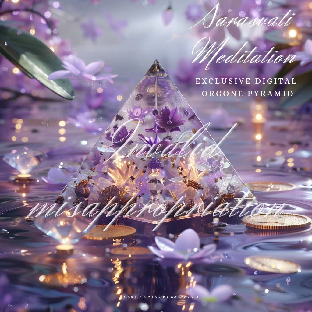 Pyramide d'orgone numérique Sarasvati "Purple Lotus Luxury Palace" Série Love&amp;Wealth&amp;Lucky Un seul concept de jumeau numérique Travail certifié avec certificat énergétique Code unique indépendant Numéro indépendant et unique 