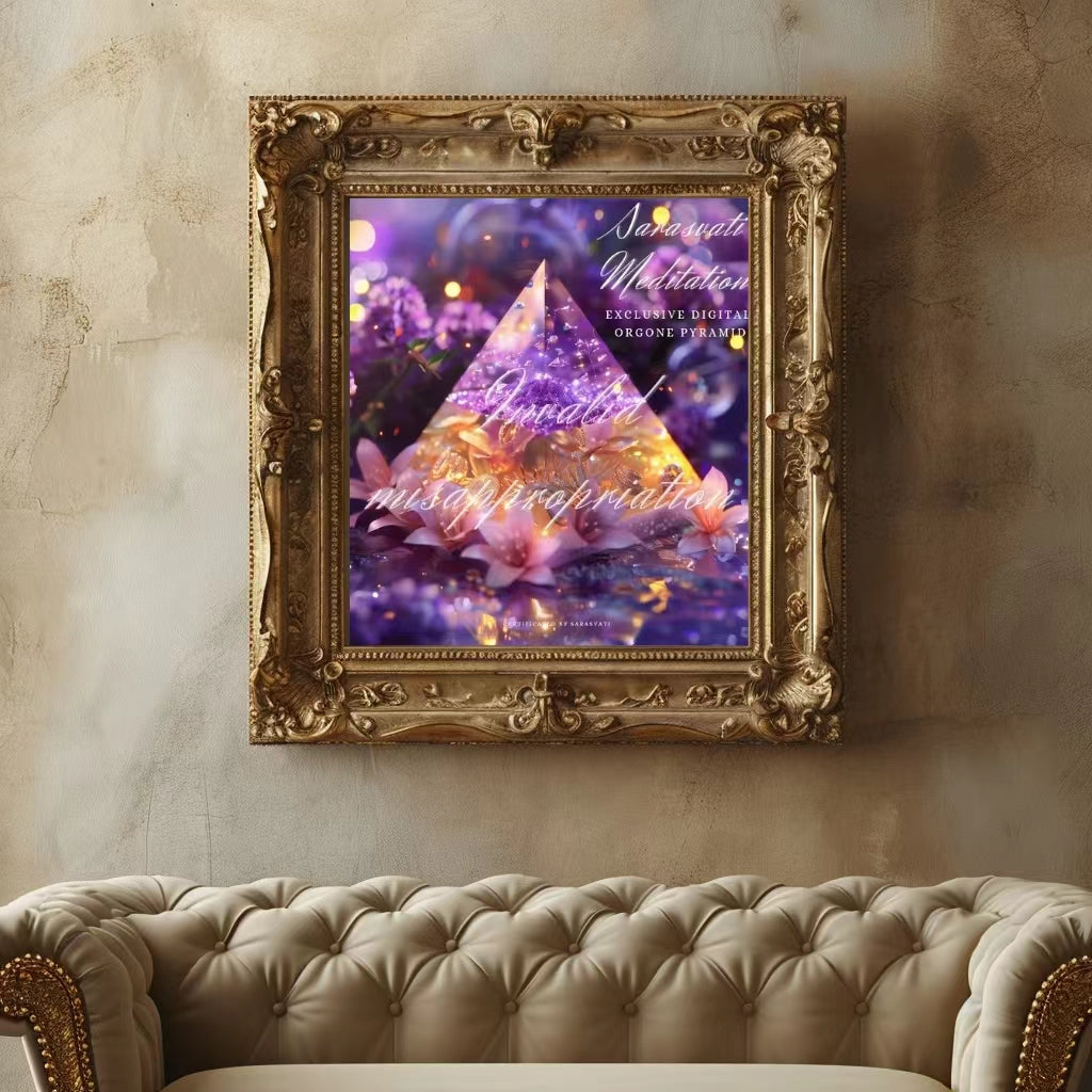 Sarasvati Digital Orgone Pyramid "Nine Purple Attract Gold" Wealth Series Un seul concept de jumeau numérique fonctionne certifié avec un numéro indépendant et unique 