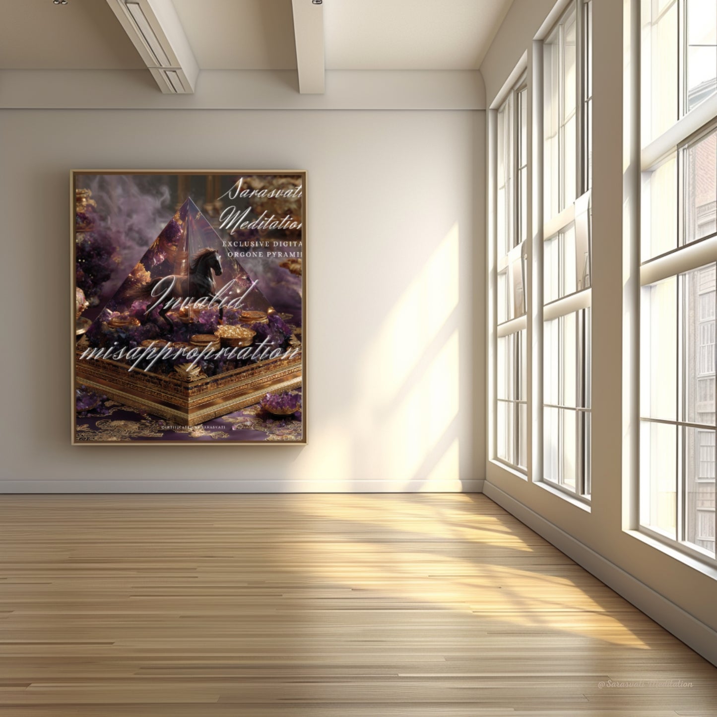 美音天數字能量金字塔"紫府玄駒"財運&事業運 僅1份 數字孿生概念作品 附能量證書 獨立唯一編碼Sarasvati Digital Orgone Pyramid "Purple Mansion’s Mystic Colt" Wealth&Career Only one Digital Twin Concept Work Certificated with Independent And Unique Number