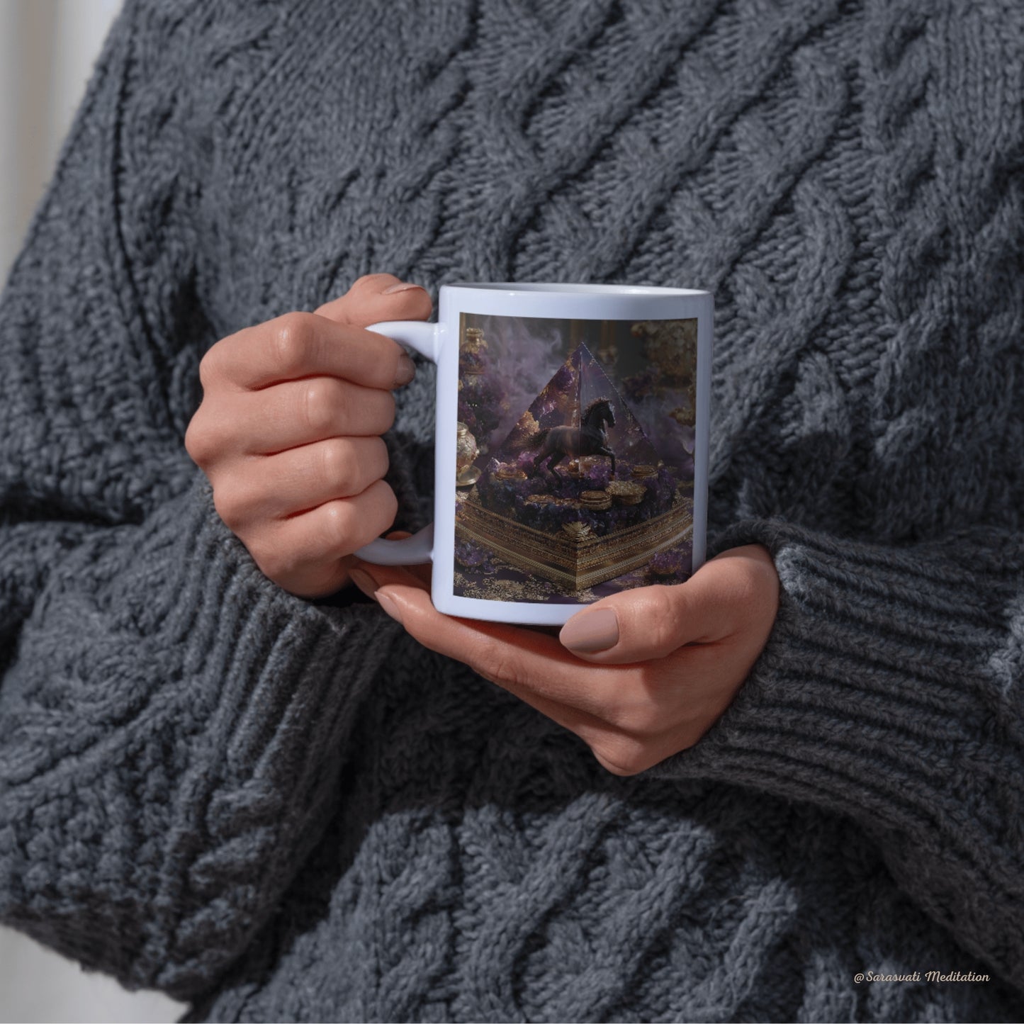 美音天數字能量金字塔"紫府玄駒"財運&事業運 僅1份 數字孿生概念作品 附能量證書 獨立唯一編碼Sarasvati Digital Orgone Pyramid "Purple Mansion’s Mystic Colt" Wealth&Career Only one Digital Twin Concept Work Certificated with Independent And Unique Number