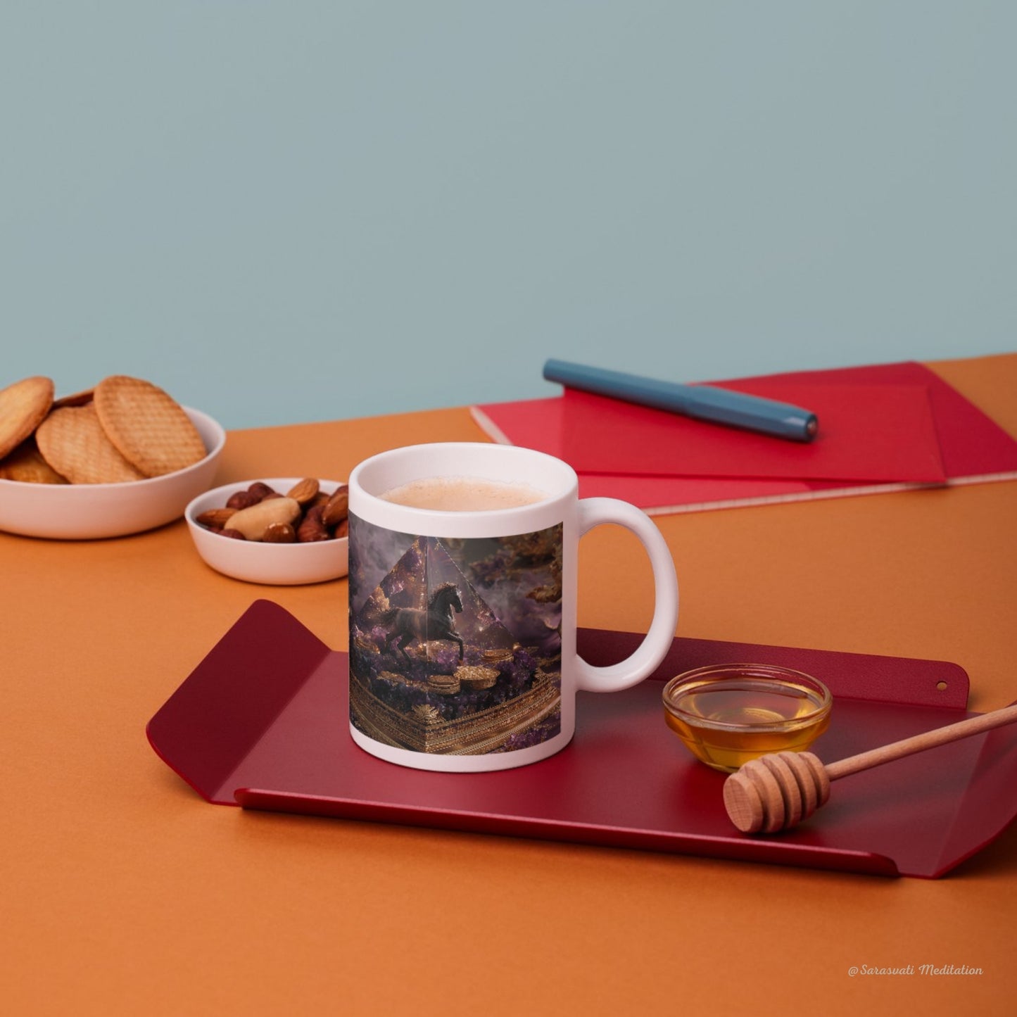 美音天數字能量金字塔"紫府玄駒"財運&事業運 僅1份 數字孿生概念作品 附能量證書 獨立唯一編碼Sarasvati Digital Orgone Pyramid "Purple Mansion’s Mystic Colt" Wealth&Career Only one Digital Twin Concept Work Certificated with Independent And Unique Number