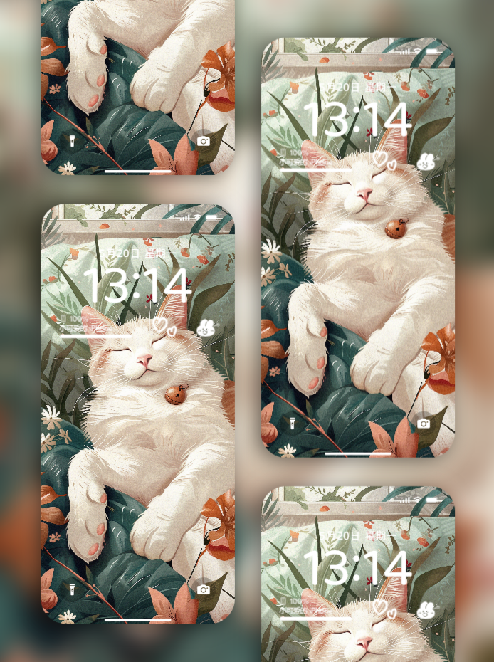 美音天能量壁紙“好眠白貓貓"好運系列 高清 限量发行 Sarasvati Energy Wallpaper "Good Dream Blanc Kitty" Lucky series HD Limited edition