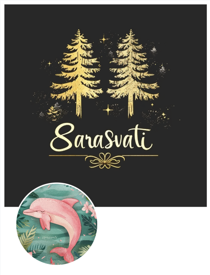 Sarasvati Energy Wallpaper "Forest Sea Pink Dolphin" Série Career&amp;Love HD Édition limitée 