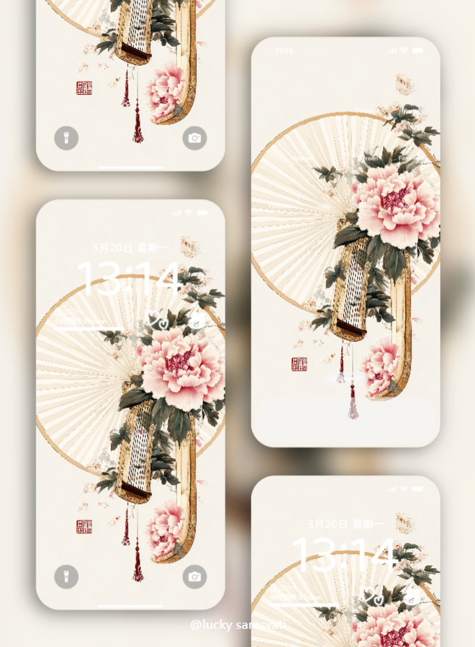 免費結緣 美音天能量壁紙“圓融吉祥·扇"戀愛運系列Free For Charge Sarasvati Energy Wallpaper "Auspicious Harmony·Fan" Love series