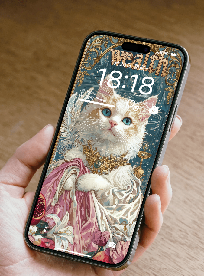 美音天能量壁紙 "富裕仙喵" 財運系列 高清 限量发行 Sarasvati Energy Wallpaper "Wealth Fairy Meow" Wealth series HD Limited edition