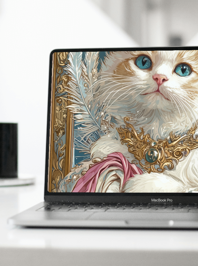 美音天能量壁紙 "富裕仙喵" 財運系列 高清 限量发行 Sarasvati Energy Wallpaper "Wealth Fairy Meow" Wealth series HD Limited edition