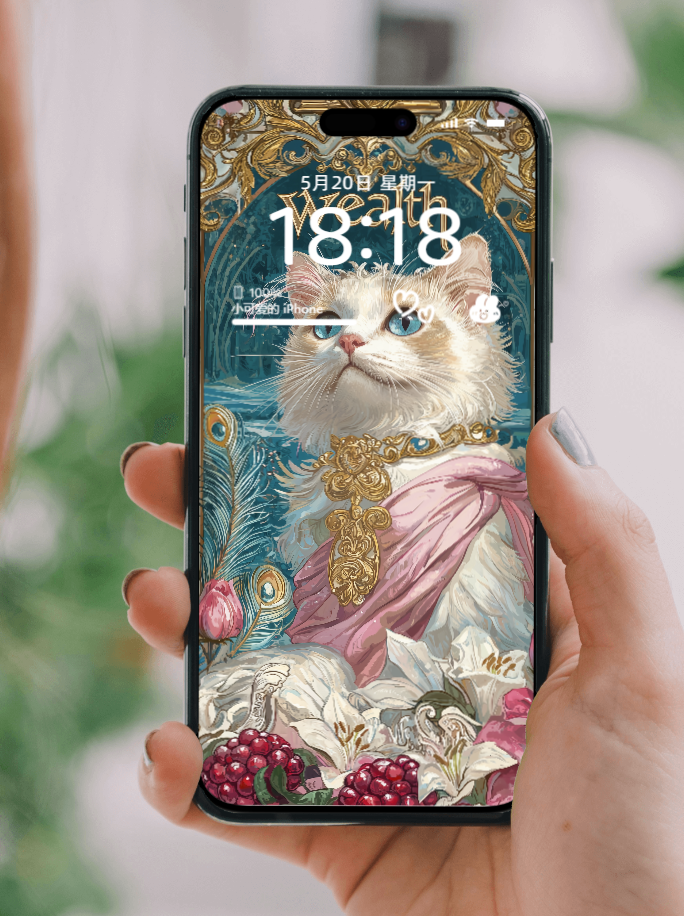 美音天能量壁紙 "迎金仙喵" 財運系列 高清 限量发行 Sarasvati Energy Wallpaper "Huge Wealth Fairy Meow" Wealth series HD Limited edition