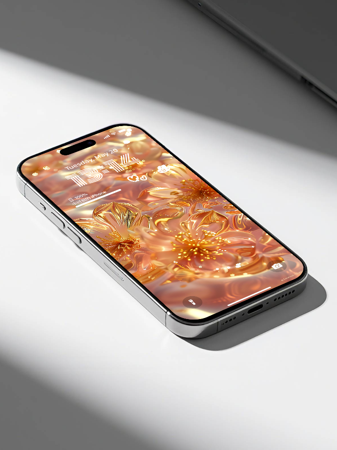 美音天能量壁紙"金花獻瑞" 財運系列 高清 限量发行 Sarasvati Energy Wallpaper "Golden Flowers Manifest Auspicious" Wealth series HD Limited edition