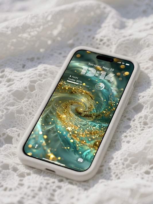 美音天能量壁紙"綠晶星辰" 事業運系列 高清 限量发行 Sarasvati Energy Wallpaper "Green crystal star" Career series HD Limited edition