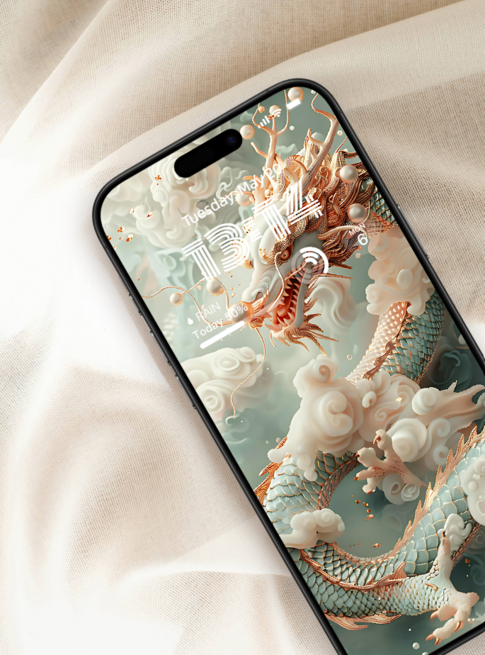 美音天能量壁紙"粉龍寶寶" 好運系列 高清 限量发行 Sarasvati Energy Wallpaper "Pink Loong Baby" Lucky series HD Limited edition