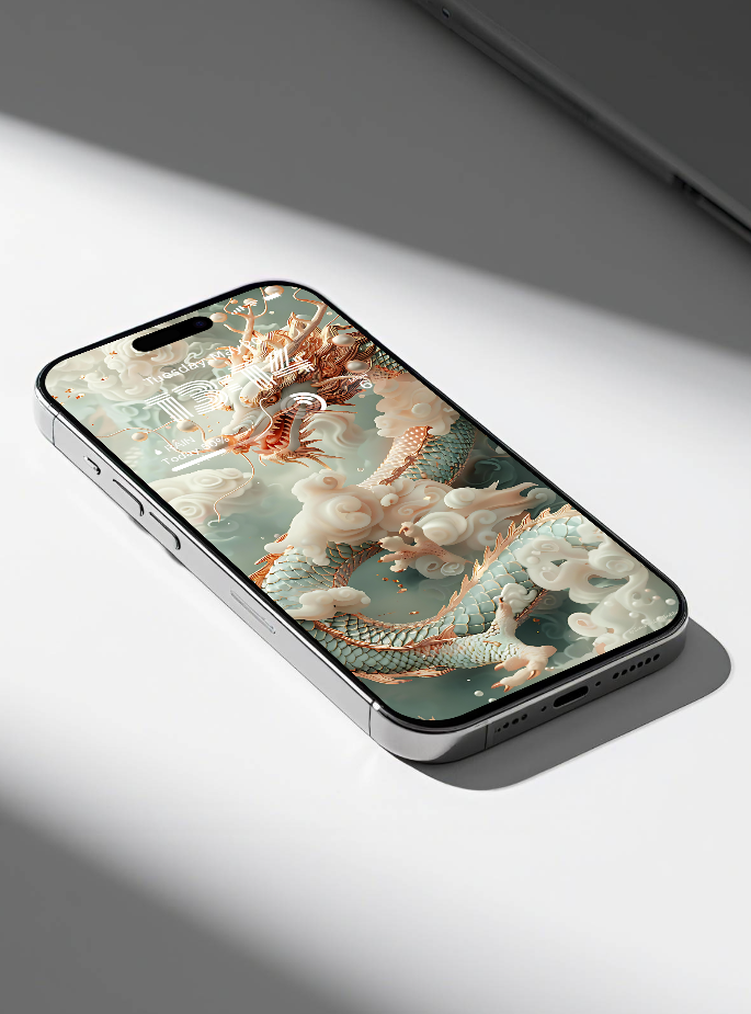 美音天能量壁紙"粉龍寶寶" 好運系列 高清 限量发行 Sarasvati Energy Wallpaper "Pink Loong Baby" Lucky series HD Limited edition