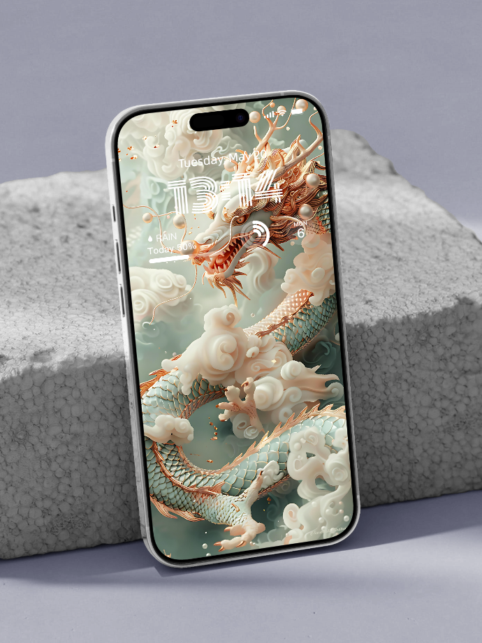 美音天能量壁紙"粉龍寶寶" 好運系列 高清 限量发行 Sarasvati Energy Wallpaper "Pink Loong Baby" Lucky series HD Limited edition