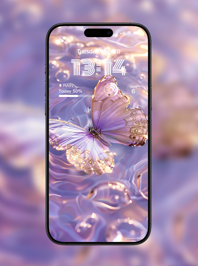美音天能量壁紙"紫蝶如願" 戀愛運系列 高清 限量发行 Sarasvati Energy Wallpaper "Purple Butterfly Dreams Come True" Love series HD Limited edition