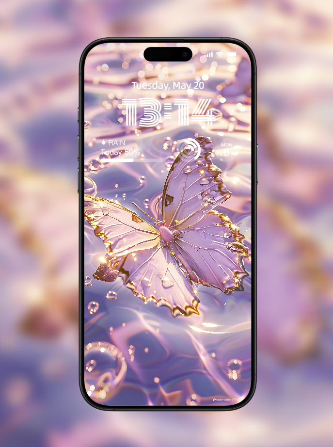 美音天能量壁紙"紫蝶如願" 戀愛運系列 高清 限量发行 Sarasvati Energy Wallpaper "Purple Butterfly Dreams Come True" Love series HD Limited edition