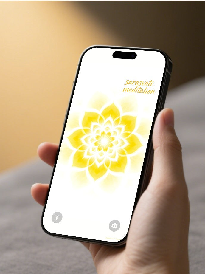 美音天能量壁紙"裕蓮新能"財運系列（可選擇贈送實物能量手鏈權益）Sarasvati Energy Wallpaper "Abundance Lotus Renewed Energy" Wealth series (Optional Gift Energy Bracelet Rights)